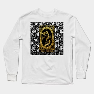 Tarot Floral Print - The World Long Sleeve T-Shirt